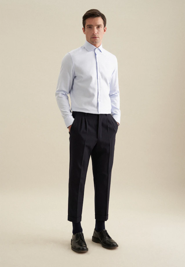 Shaped Business shirt Structure in Light Blue |  Seidensticker Onlineshop