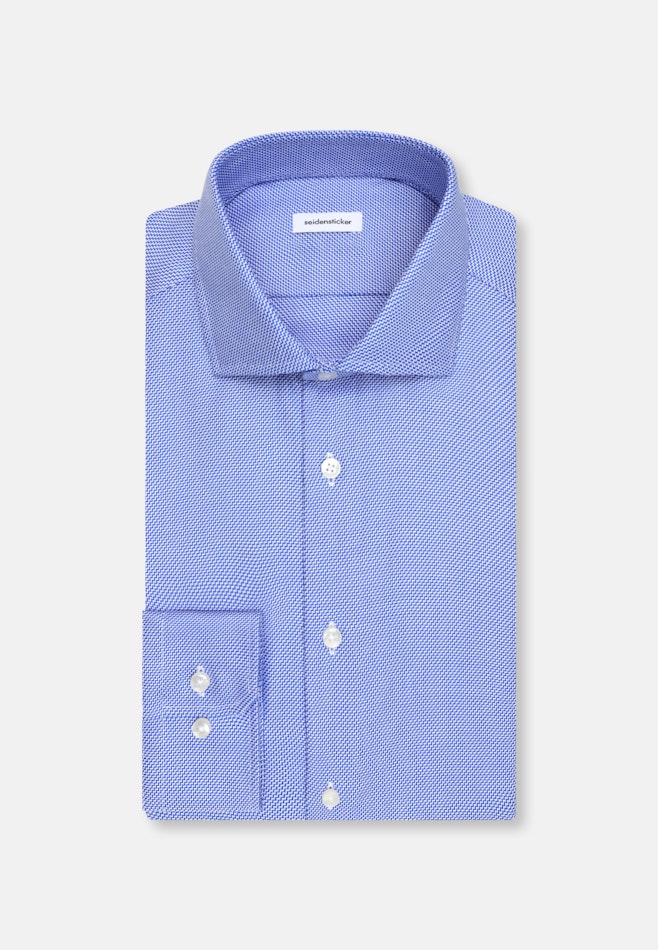 Shaped Business Hemd Struktur in Mittelblau | Seidensticker Onlineshop