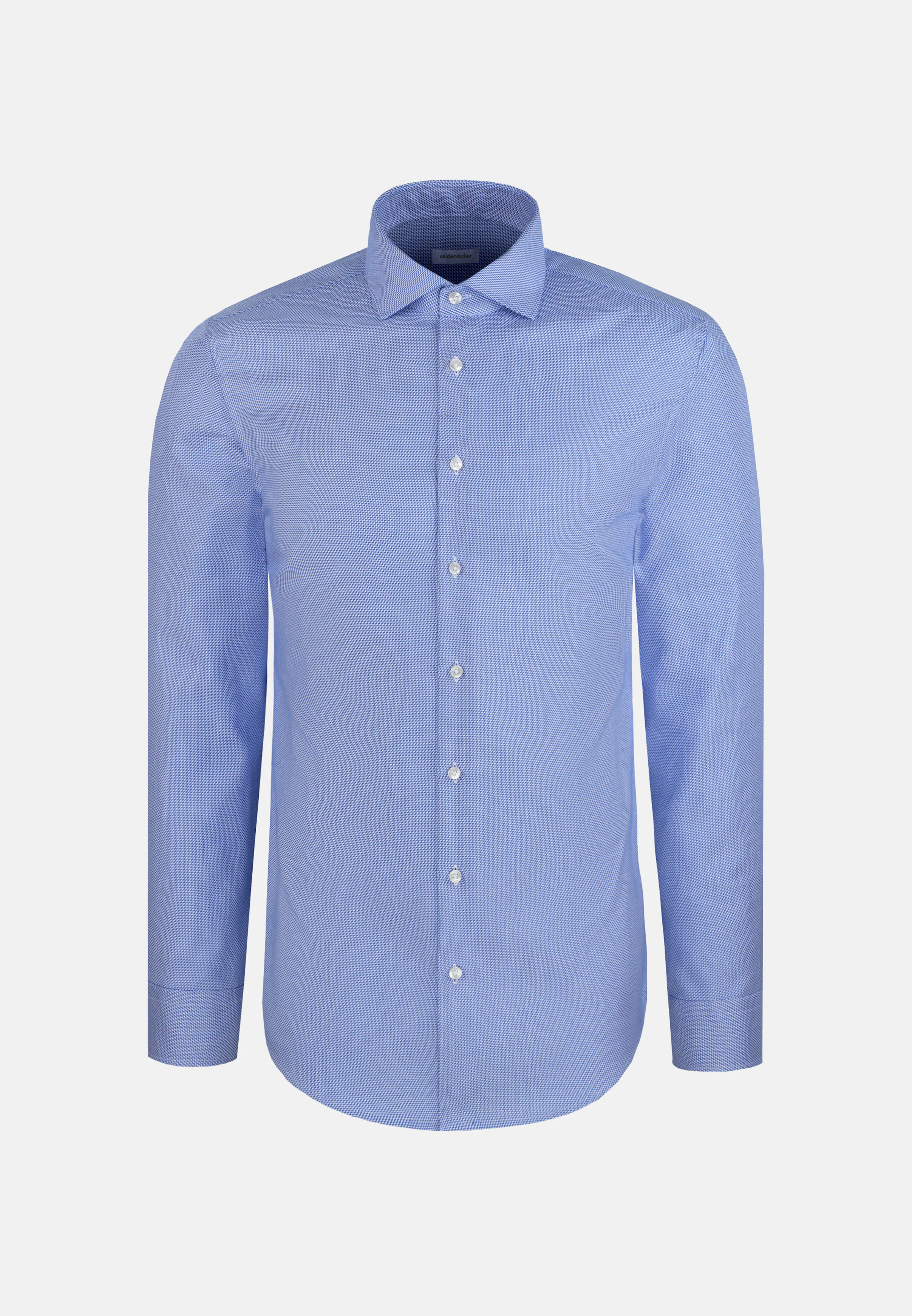 Men Shaped Business shirt Structure mittelblau | Seidensticker