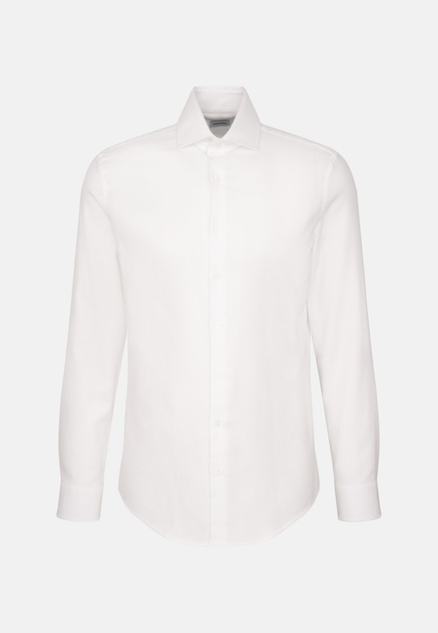 Chemise Business Shaped Structuré Col Kent in Blanc |  Seidensticker Onlineshop