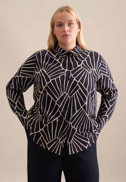 Shirt Blouse Print in Dark Blue |  Seidensticker Onlineshop