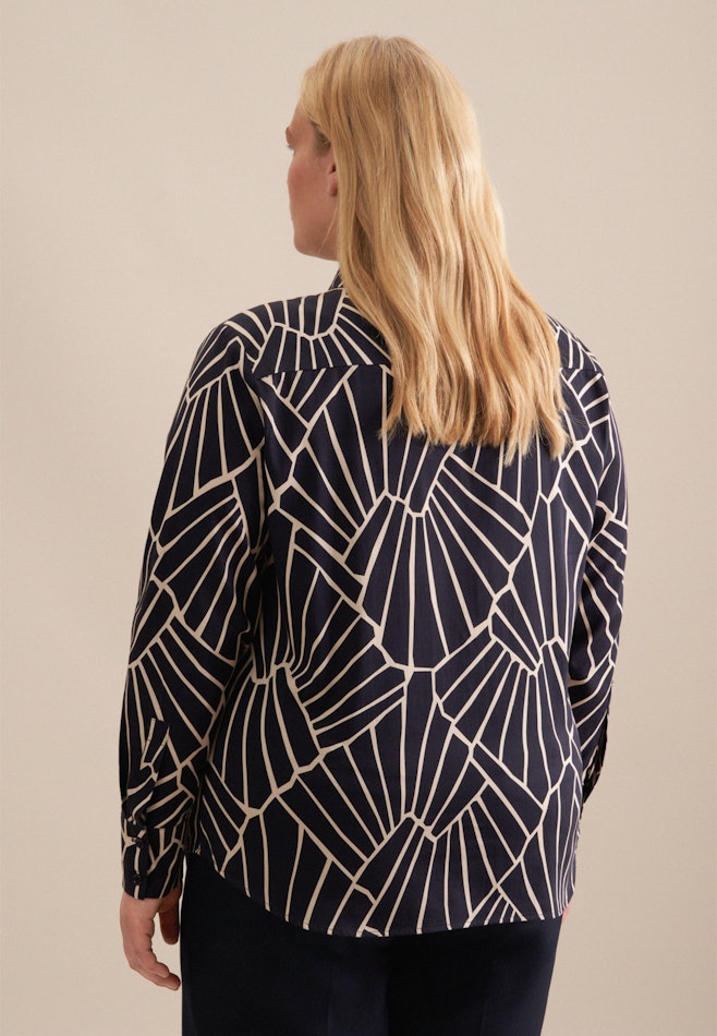 Grande taille Collar Shirt Blouse in Dark Blue | Seidensticker online shop