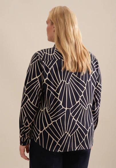 Hemdbluse Druck in Dunkelblau |  Seidensticker Onlineshop