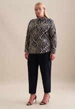 Grande taille Kraag Shirtblouse in Donkerblauw |  Seidensticker Onlineshop