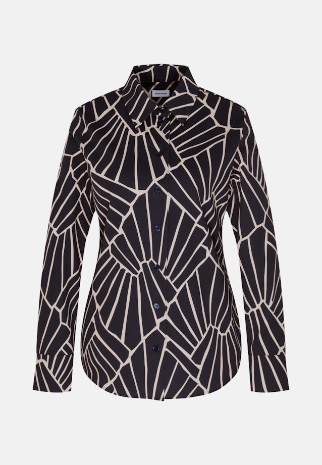 Grande taille Kraag Shirtblouse in Donkerblauw |  Seidensticker Onlineshop