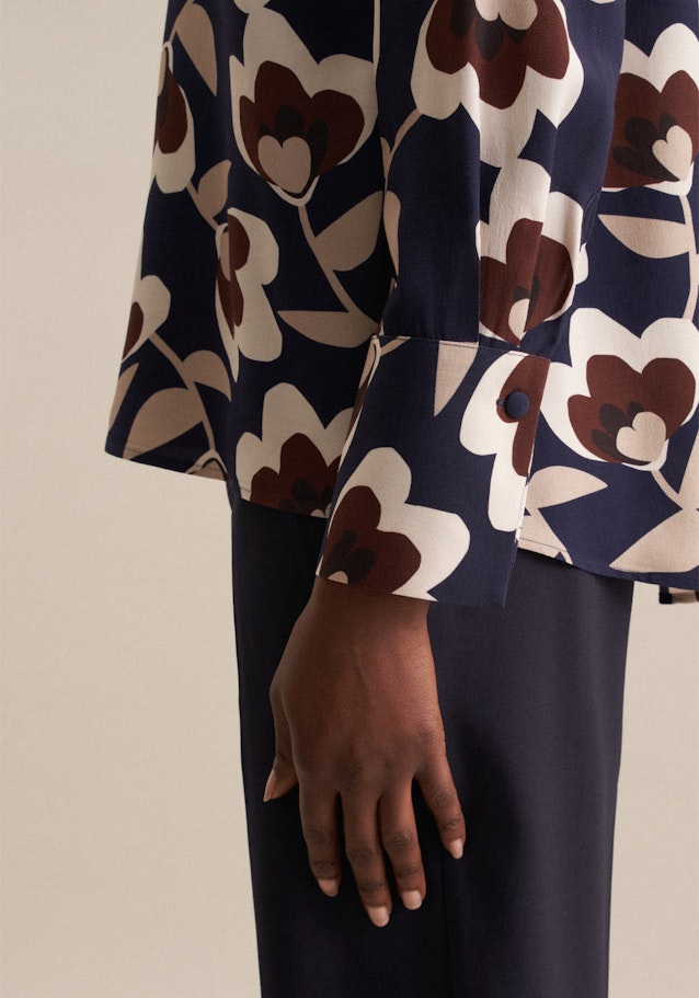 Hemdbluse Druck in Dunkelblau | Seidensticker Onlineshop