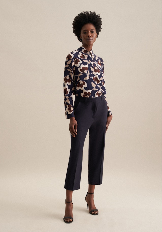 Hemdbluse Druck in Dunkelblau | Seidensticker Onlineshop