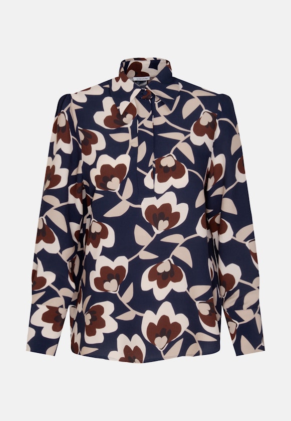 Krepp Shirtblouse in Donkerblauw |  Seidensticker Onlineshop