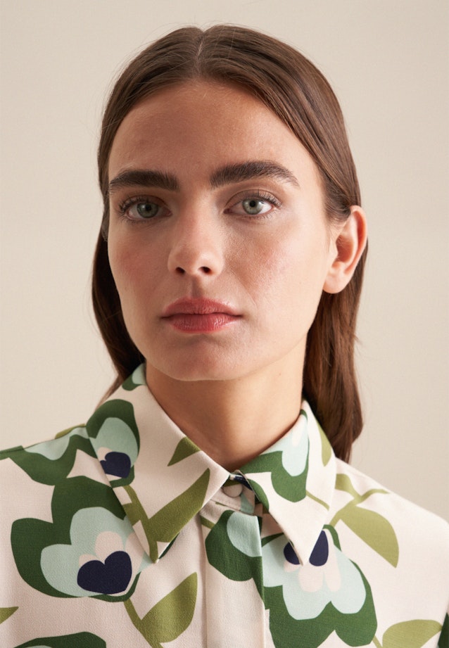 lange Arm Krepp Shirtblouse in Groen |  Seidensticker Onlineshop