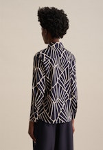 Shirt blouse Print in Dark Blue |  Seidensticker Onlineshop