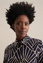 Shirt blouse Print in Dark Blue |  Seidensticker Onlineshop