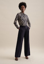 Shirt blouse Print in Dark Blue |  Seidensticker Onlineshop