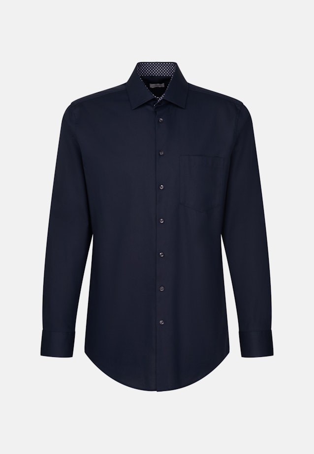 Non-iron Twill Business Shirt in Regular with Kent-Collar in Dark Blue |  Seidensticker Onlineshop