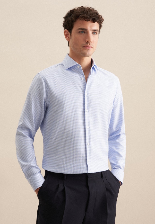 Regular Business shirt Structure in Light Blue |  Seidensticker Onlineshop