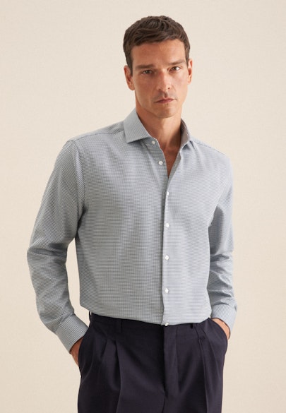 Regular Business Hemd Struktur in Türkis |  Seidensticker Onlineshop