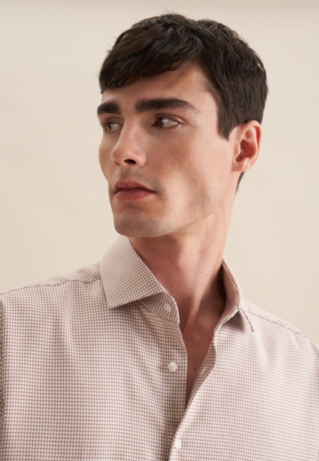 Regular Business Hemd Struktur in Braun |  Seidensticker Onlineshop