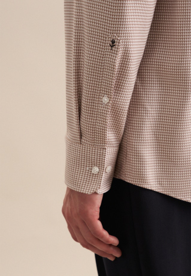 Regular Business Hemd Struktur in Braun |  Seidensticker Onlineshop