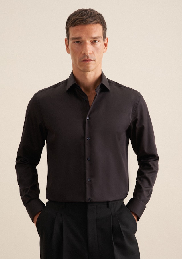 Regular Chemise d'affaires Uni in Noir | Seidensticker Onlineshop