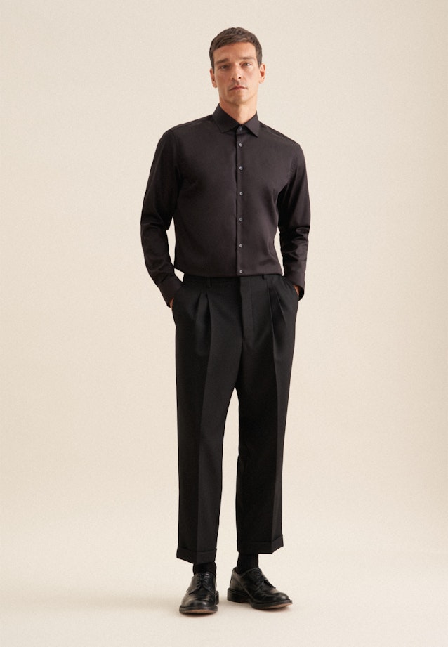 Regular Business shirt Uni in Black |  Seidensticker Onlineshop