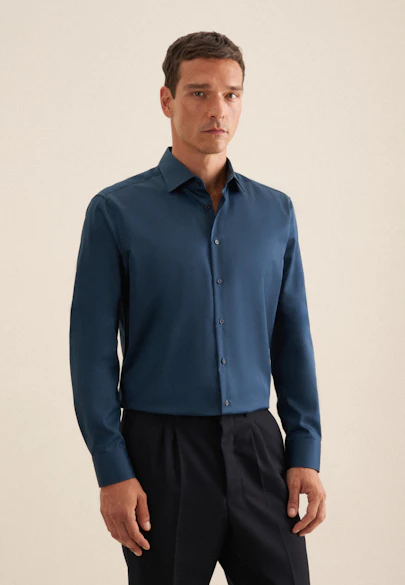 Regular Chemise d'affaires Uni in Turquoise |  Seidensticker Onlineshop