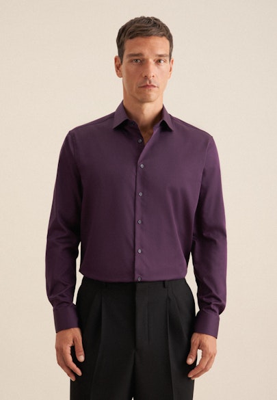 Regular Business shirt Uni in Purple |  Seidensticker Onlineshop