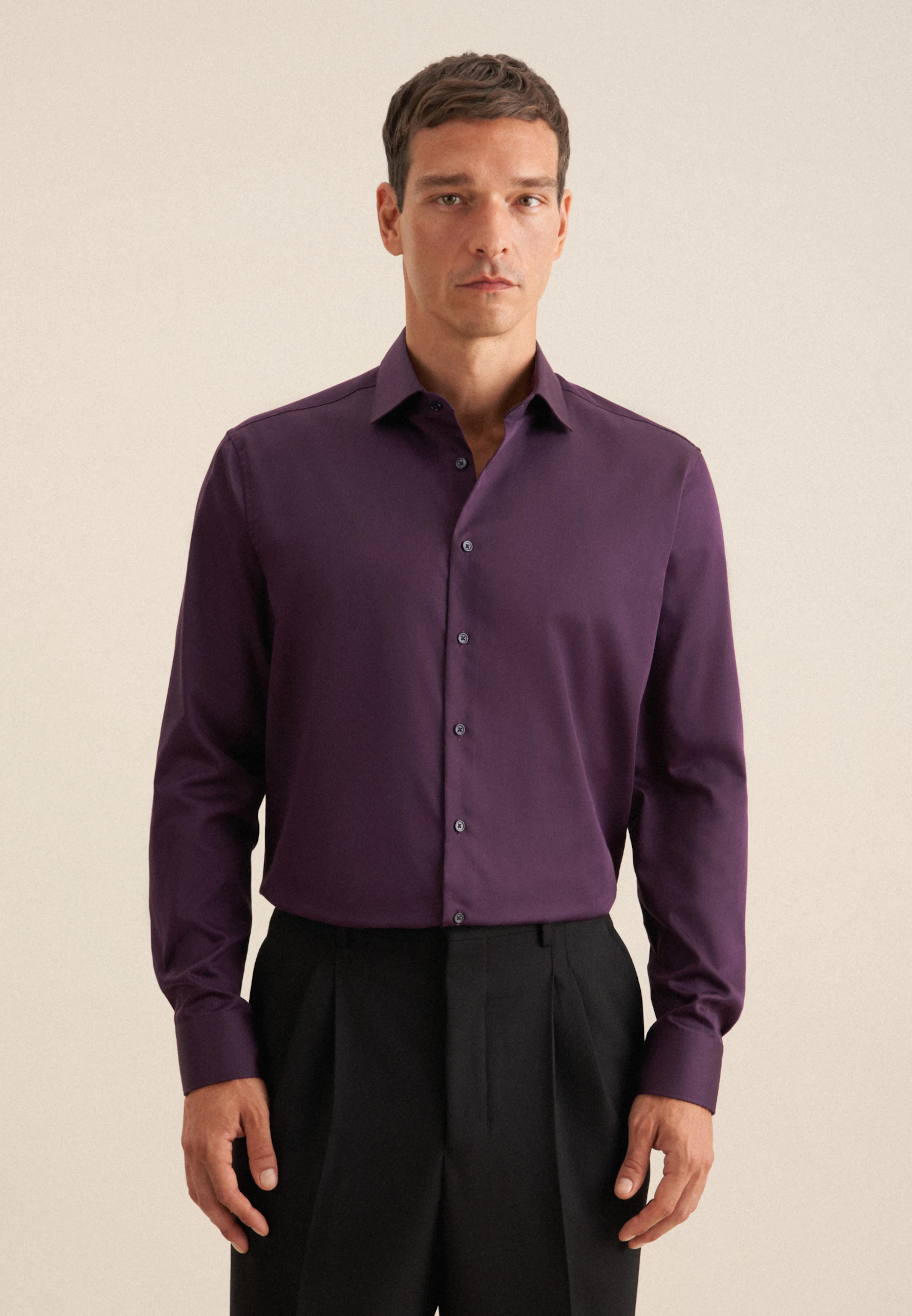 Camicia Uomo Seidensticker Regular Fit – Lilla, 48, 100% Cotone, Business - 2