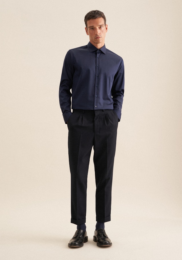Regular Chemise d'affaires Uni in Bleu Foncé | Seidensticker Onlineshop