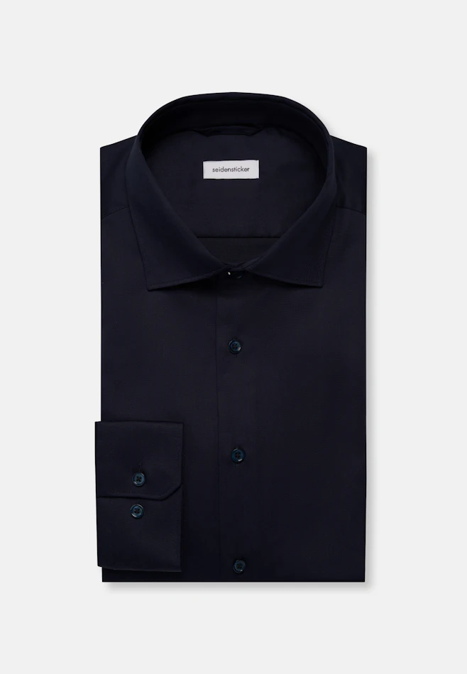 Regular Chemise d'affaires Uni dans Bleu Foncé | Boutique en ligne Seidensticker