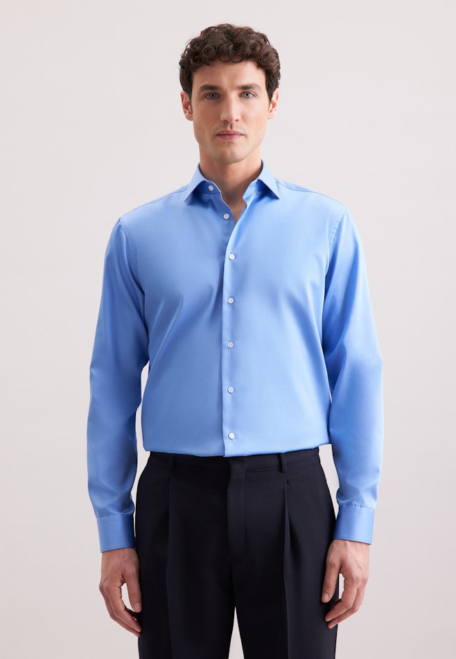 Regular Business Hemd Uni in Mittelblau | Seidensticker Onlineshop