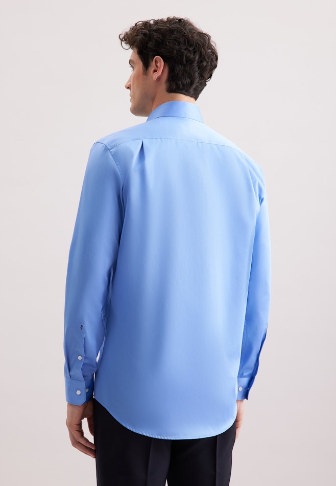 Regular Chemise d'affaires Uni dans Bleu Moyen | Boutique en ligne Seidensticker