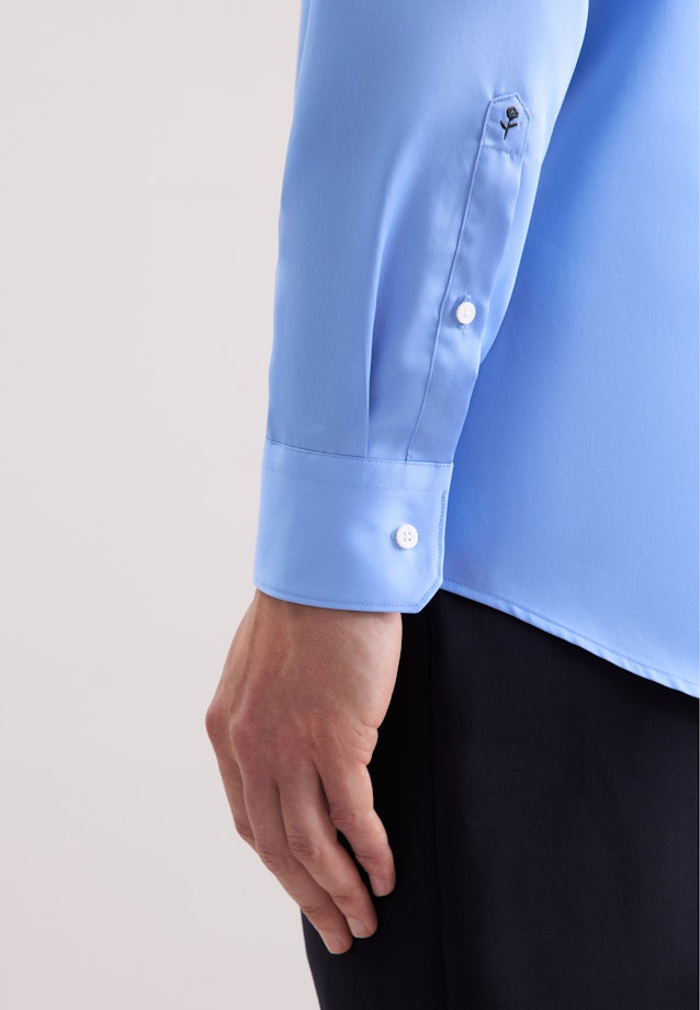 Regular Business Hemd Uni in Mittelblau |  Seidensticker Onlineshop