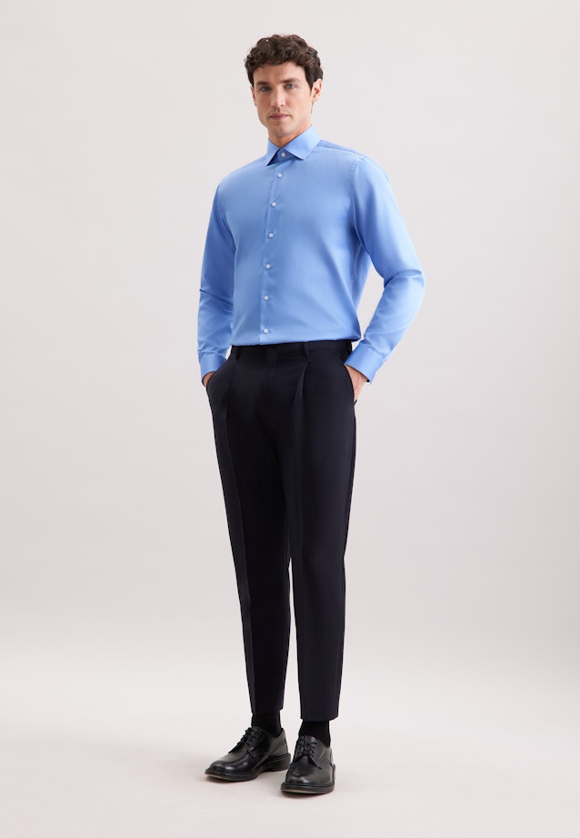 Regular Business Hemd Uni in Mittelblau |  Seidensticker Onlineshop