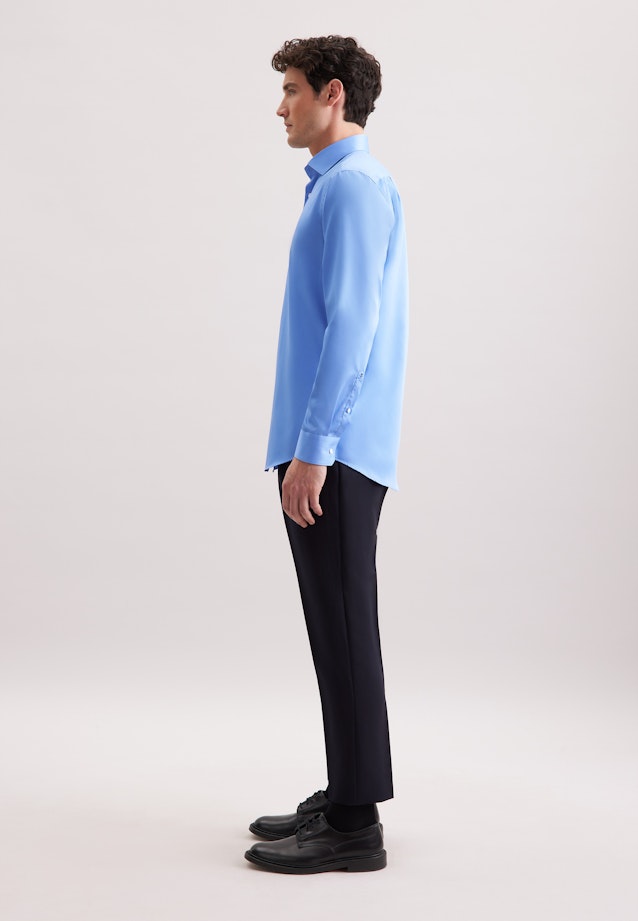 Regular Business Hemd Uni in Mittelblau |  Seidensticker Onlineshop