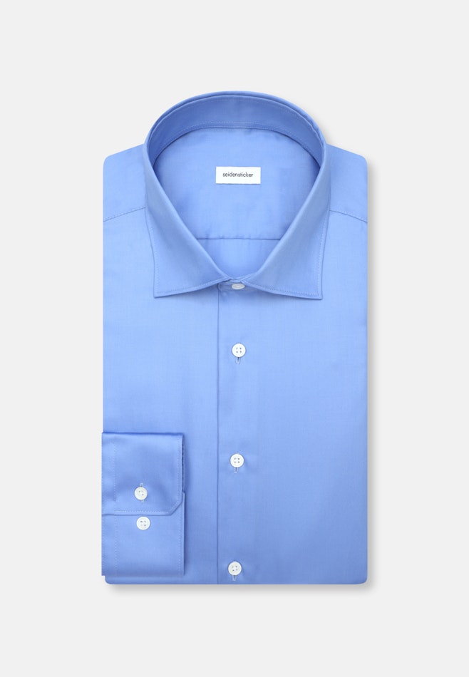 Regular Chemise d'affaires Uni dans Bleu Moyen | Boutique en ligne Seidensticker