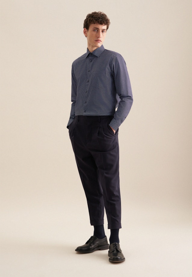 Business Shirt in Regular with Kent-Collar in Dark Blue |  Seidensticker Onlineshop