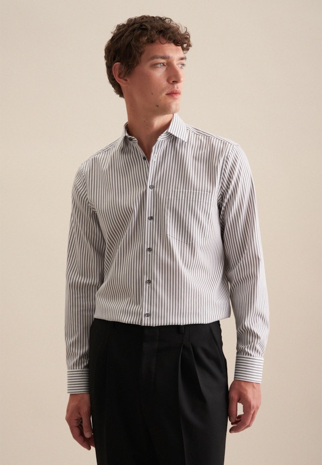 Regular Business Hemd Streifen in Grau |  Seidensticker Onlineshop