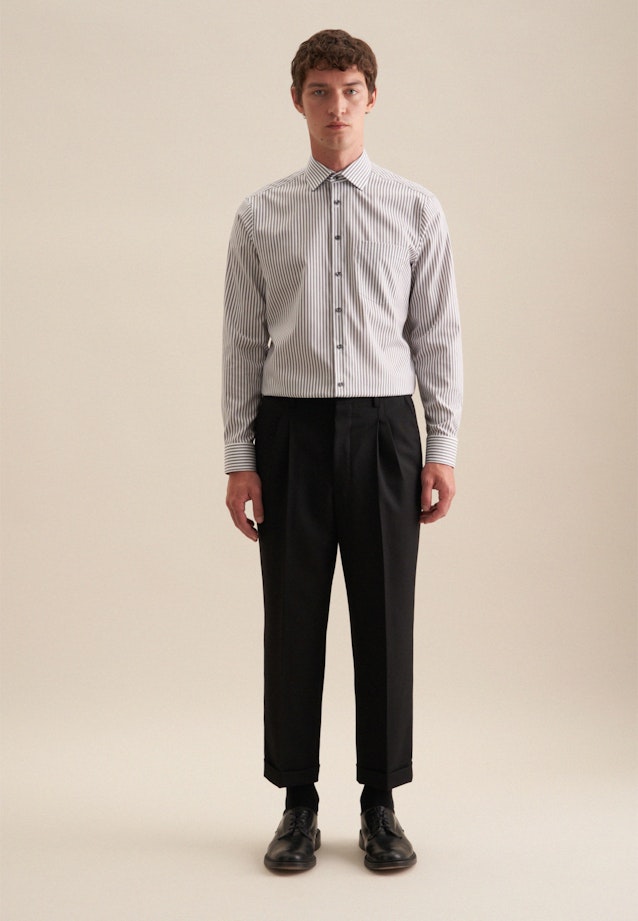 Regular Business Hemd Streifen in Grau |  Seidensticker Onlineshop