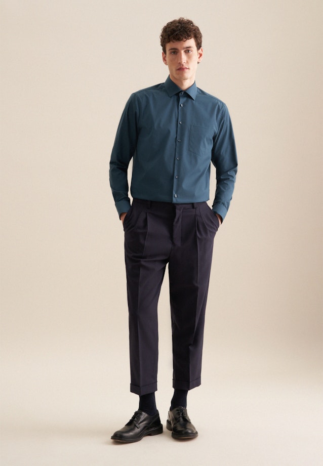 Regular Business shirt Uni in Turquoise |  Seidensticker Onlineshop