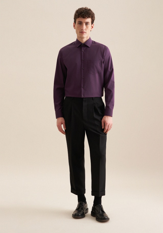 Regular Business Hemd Uni in Lila | Seidensticker Onlineshop