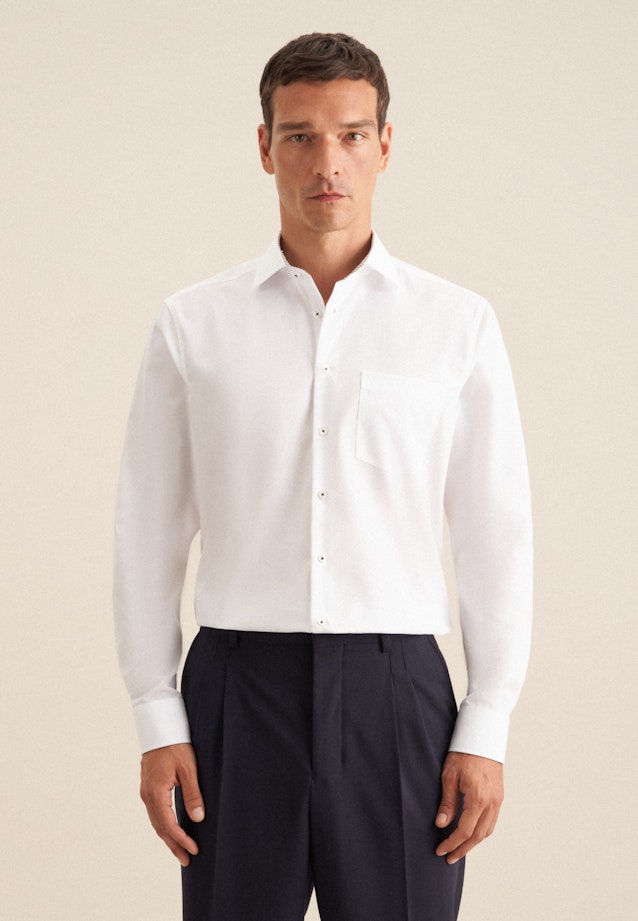 Regular Chemise Business Uni in Blanc |  Seidensticker Onlineshop