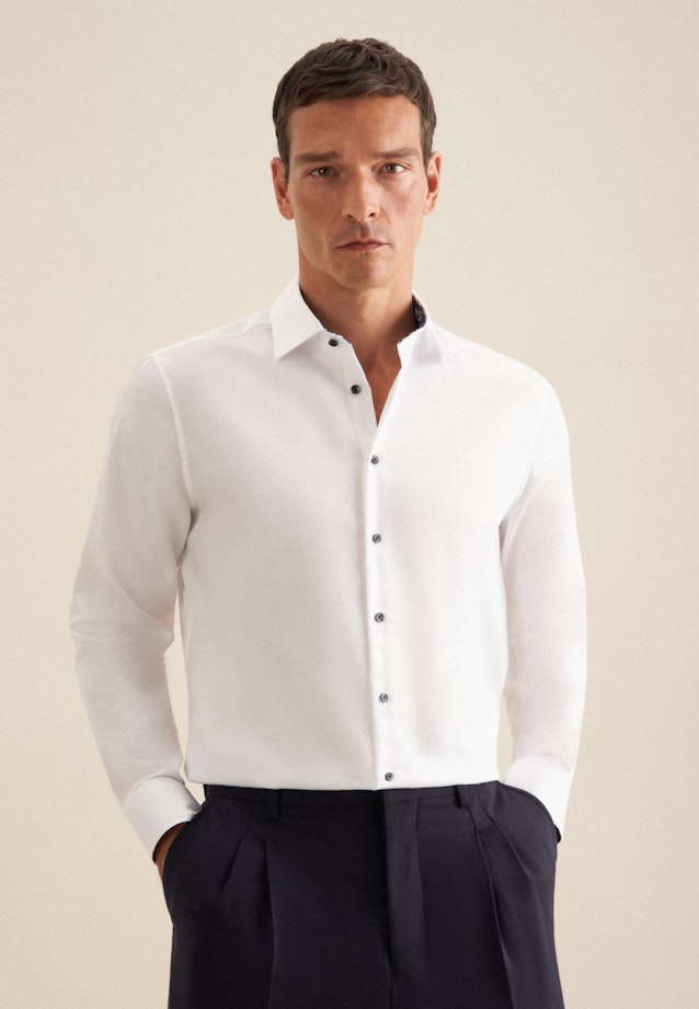 Chemise Business Regular Twill (sergé) Col Kent in Blanc |  Seidensticker Onlineshop