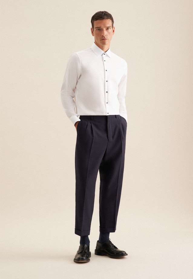 Non-iron Twill Business Shirt in Regular with Kent-Collar in White |  Seidensticker Onlineshop