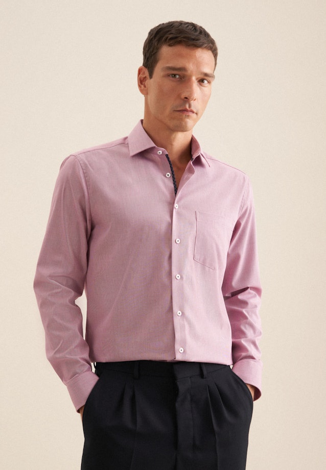 Chemise Business Regular Structuré Col Kent in Rose Fuchsia |  Seidensticker Onlineshop