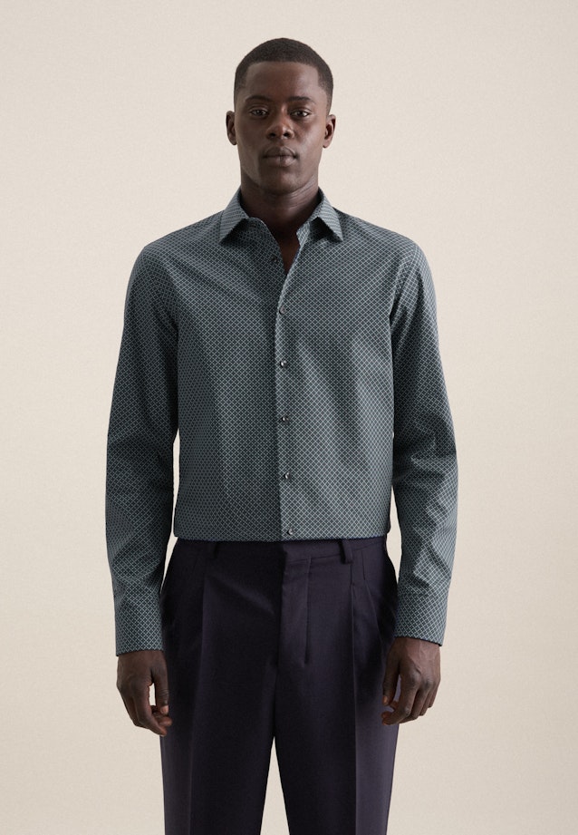 Business Shirt in Slim with Kent-Collar in Green |  Seidensticker Onlineshop