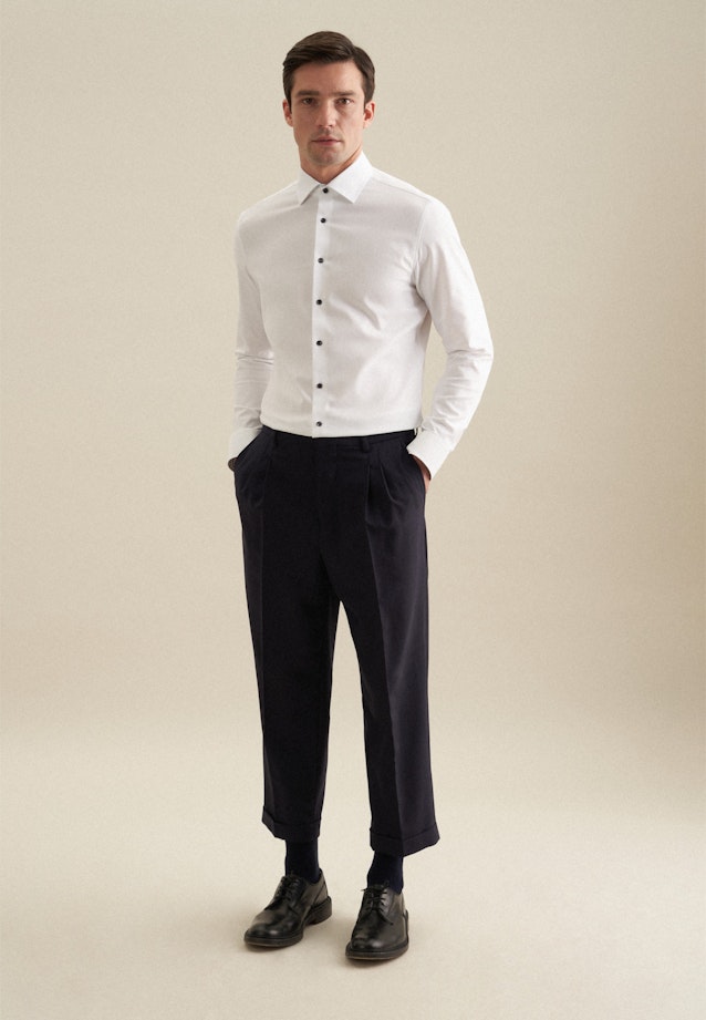 Chemise performance Slim Twill (sergé) Col Kent in Blanc |  Seidensticker Onlineshop