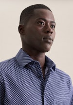 Shaped Business Hemd Druck in Dunkelblau |  Seidensticker Onlineshop