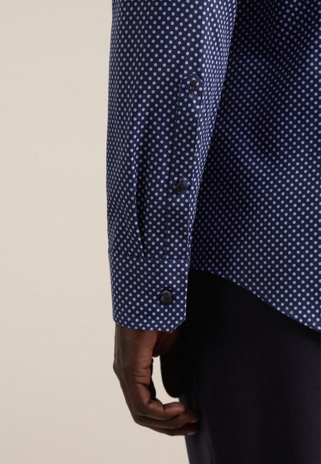 Shaped Business Hemd Druck in Dunkelblau |  Seidensticker Onlineshop