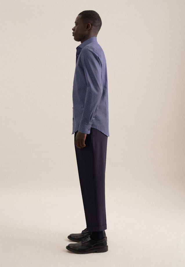 Shaped Business Hemd Druck in Dunkelblau |  Seidensticker Onlineshop