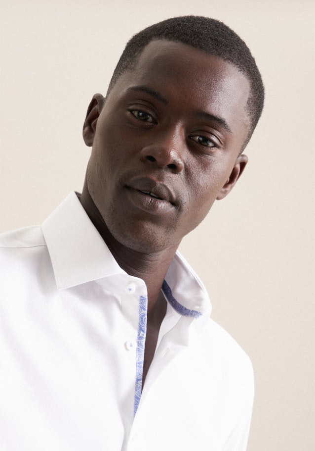 Non-iron Poplin Business Shirt in Shaped with Kent-Collar in White | Seidensticker Onlineshop