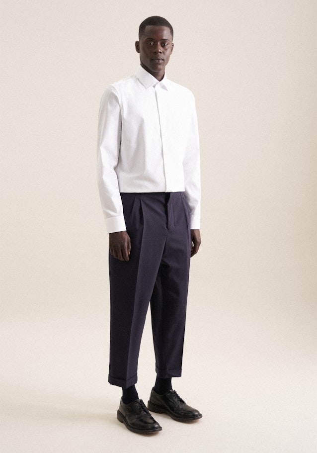 Non-iron Poplin Business Shirt in Shaped with Kent-Collar in White | Seidensticker Onlineshop